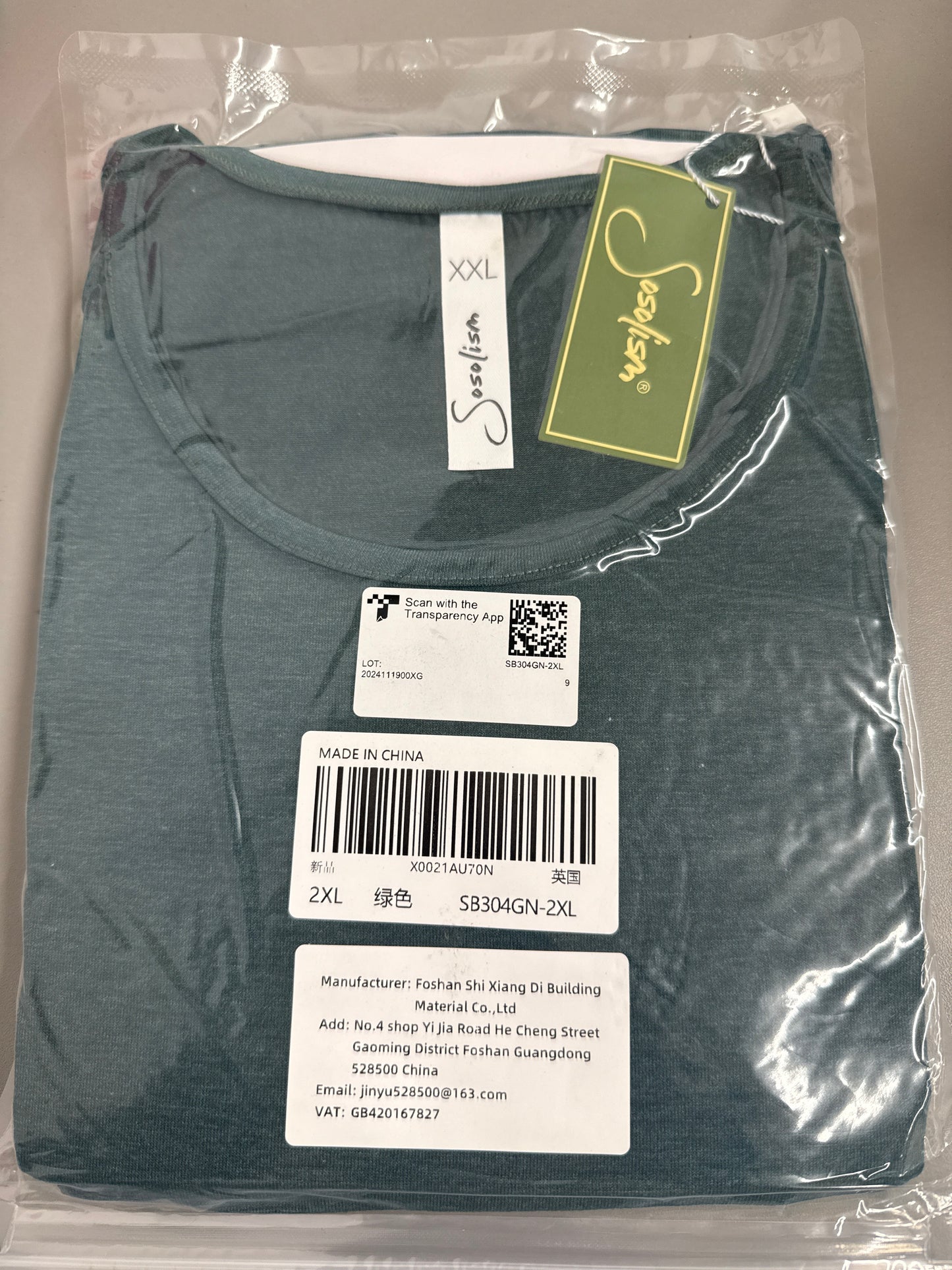 Green Sosolism Top - Size: 2XL