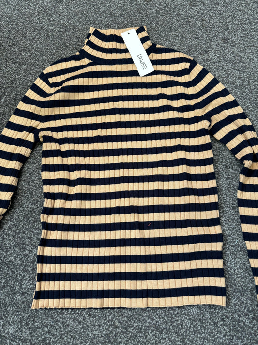 Sprit Long Sleeve Navy & Beige Top(Medium)