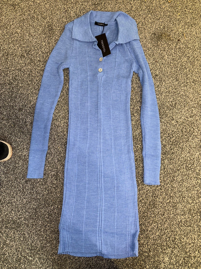 Blue Ribbed Dress - Size Large