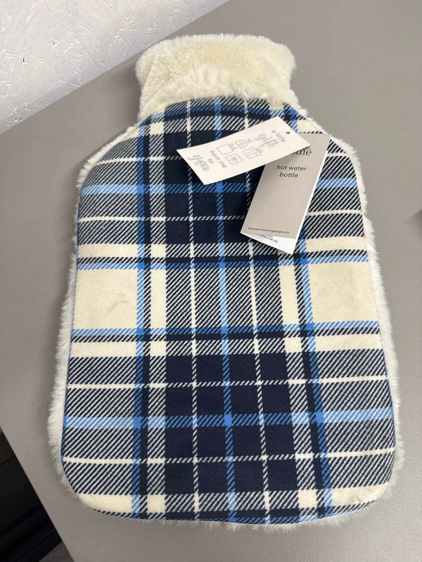 George Home - Navy & White Hot Water Bottle