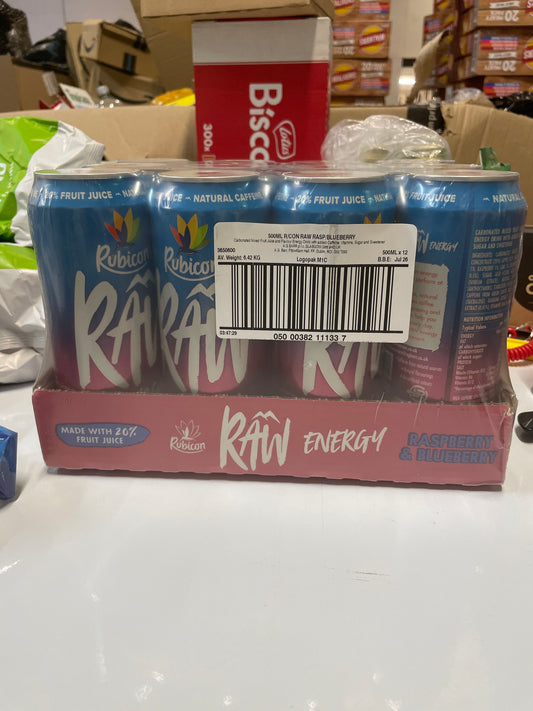 Rubicon raw energy raspberry & blueberry (12x500ml)