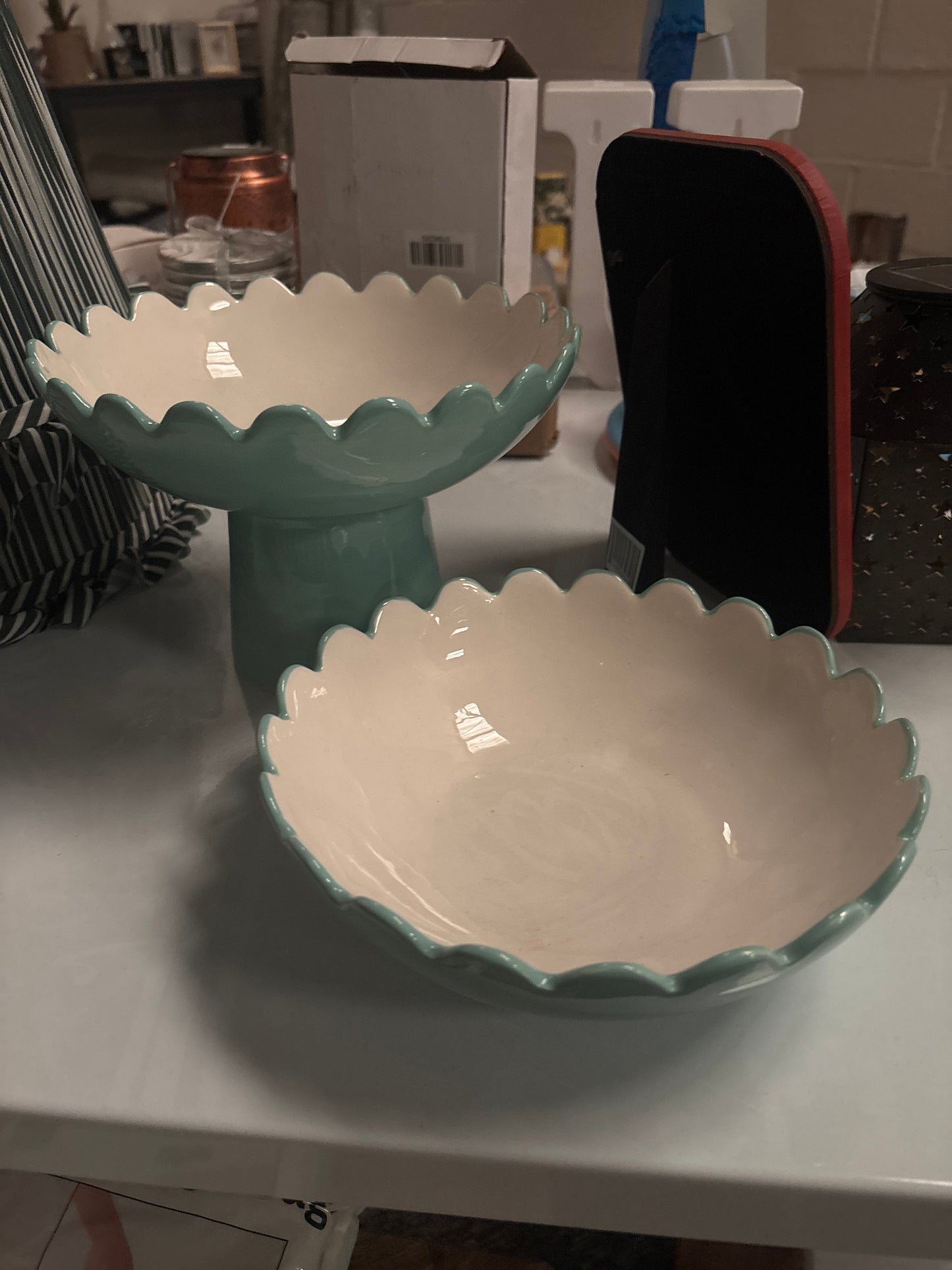 Teal Pottery 2 piece set