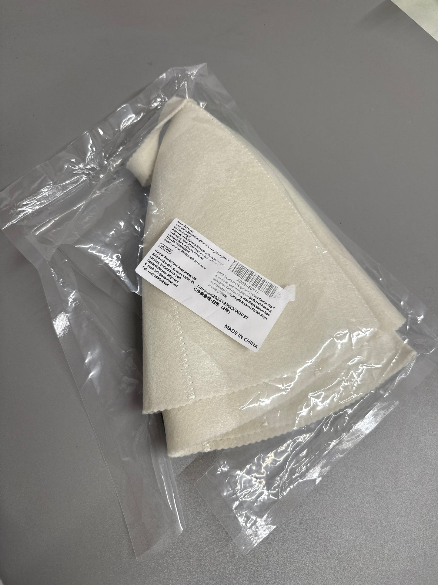 2pcs Felted Sauna Cap *Packaging Damage*