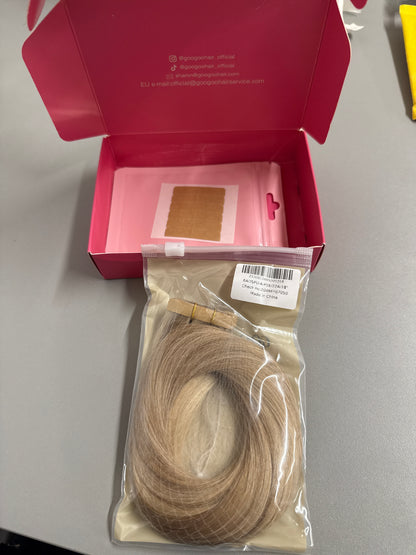 GooGoo Hair - 20pcs light blonde highlights 16/22A 18” tape extensions