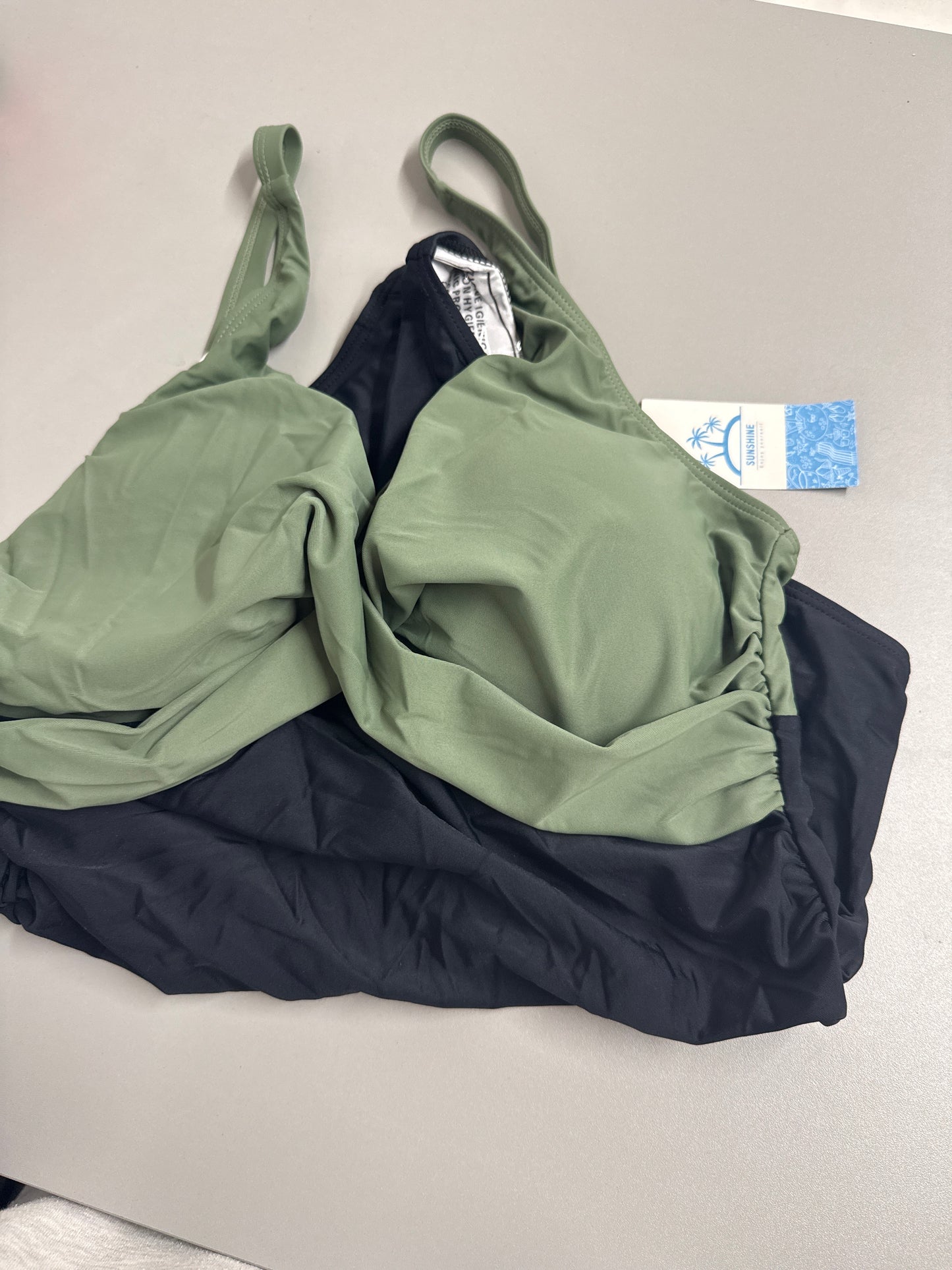 Green & Black Swimming Costume - Size: XL