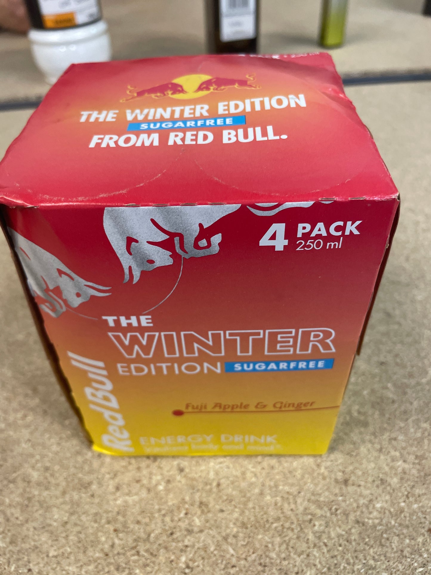 The winter edition sugar free Redbull pack of 4