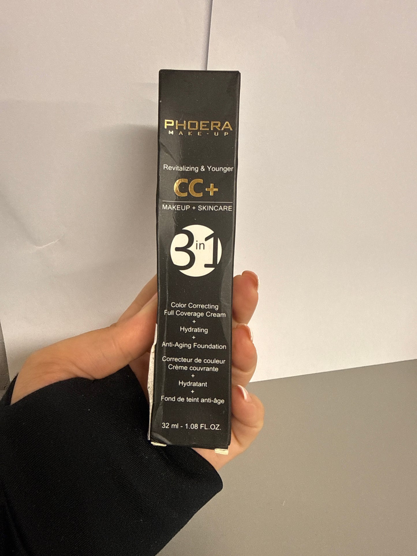 PHOERA CC+ 3in1 Anti-Aging Color Correcting Full Coverage Cream Foundation - 140 Buff Beige
