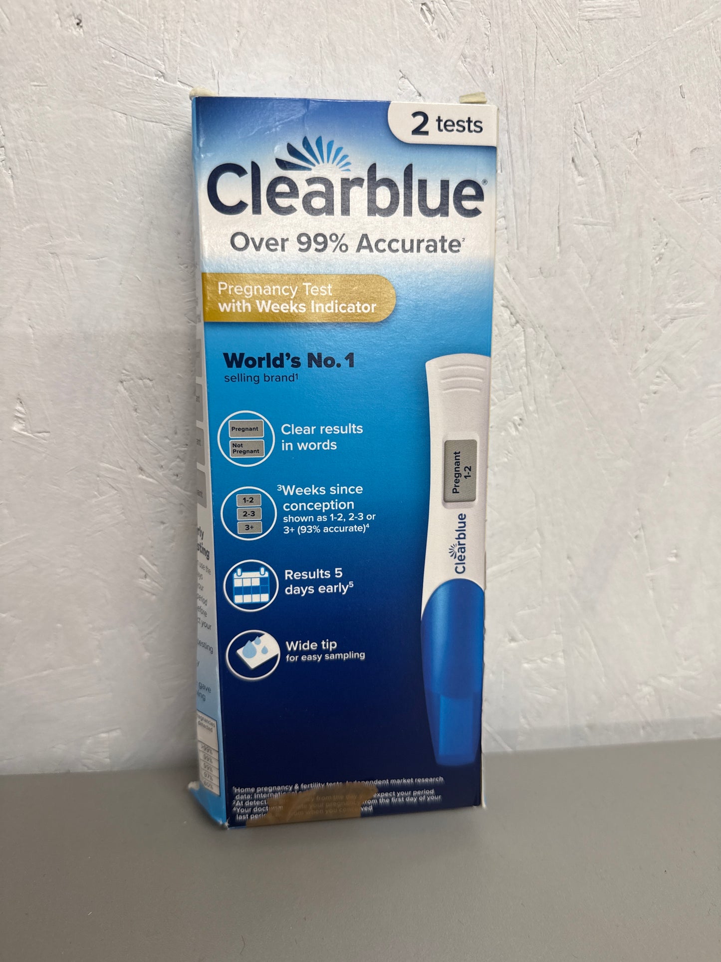 Clear blue pregnancy test with weeks indicator - 2 pack