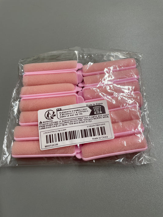 14pcs 0.5inch pink roller set