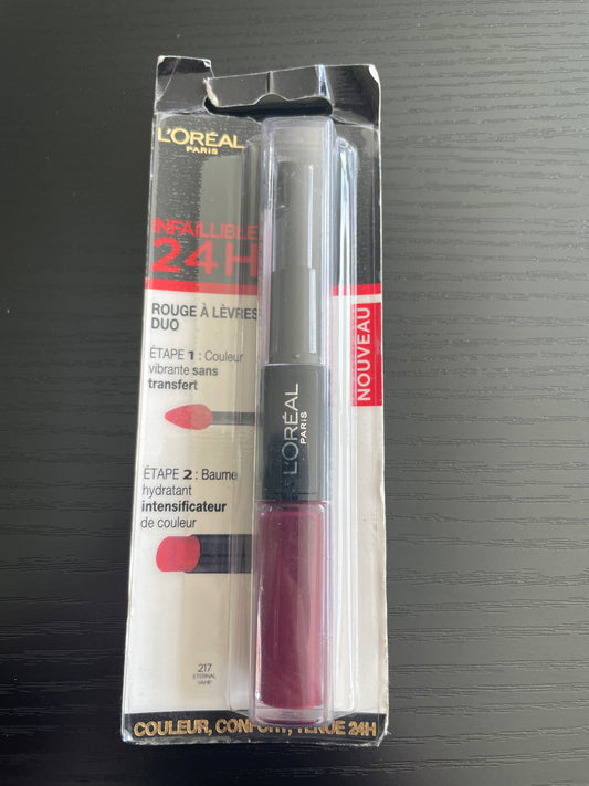L'Oreal Paris Infallible 24HR 2 Step Lipstick - Shade: 217 Eternal Vamp