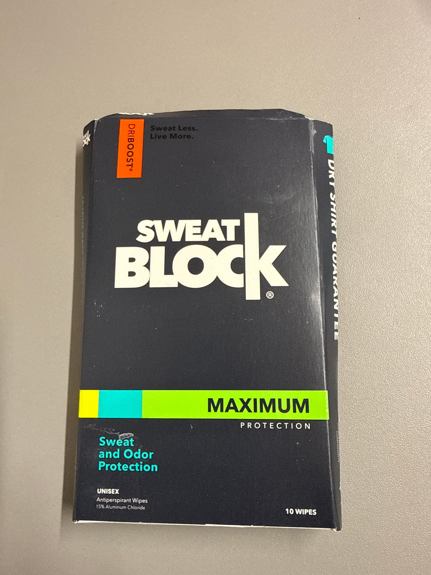 DRIBoost - Sweat block maximum protection antiperspirant wipes - 10 wipes