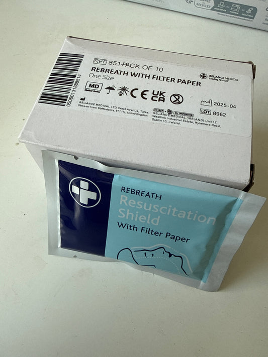 Rebreath - Resuscitation Shield With Filter Paper 10pk