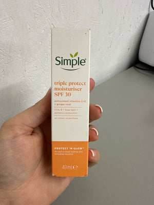 Simple Triple Protect Moisturiser SPF 30 - 40ml