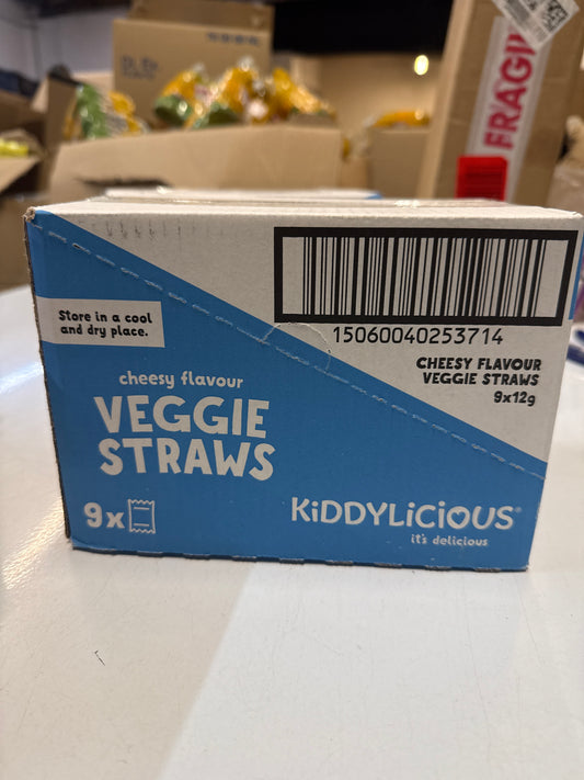 Kiddylicious - Cheesy Veggie Straws (box of 9 packs)