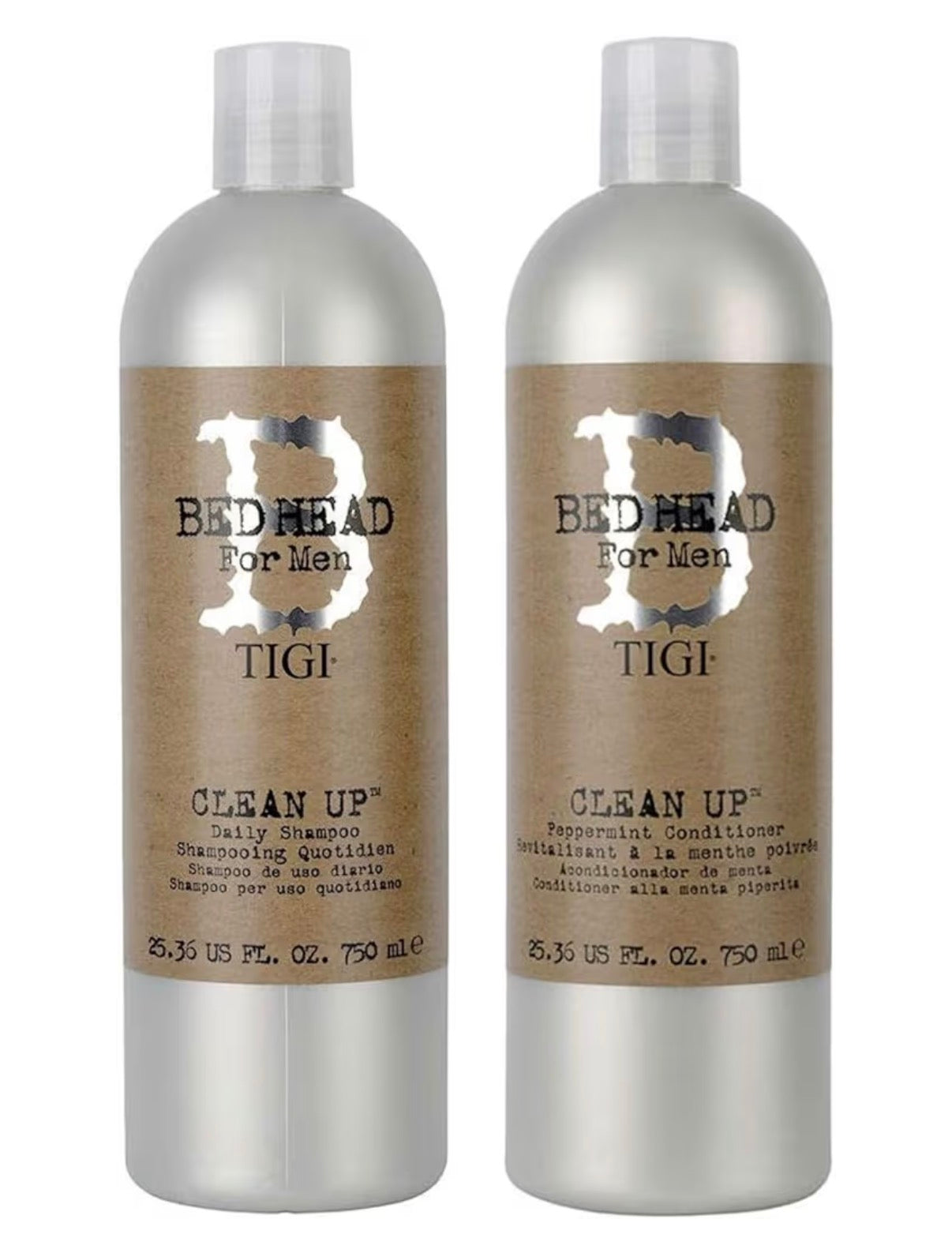 Bed Head for Men by TIGI Clean Up Shampoo & Conditioner Set, 2x 750ml