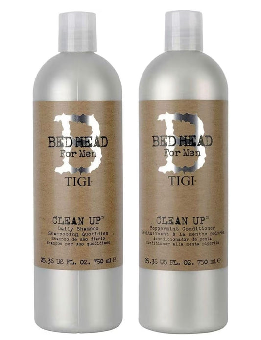 Bed Head for Men by TIGI Clean Up Shampoo & Conditioner Set, 2x 750ml