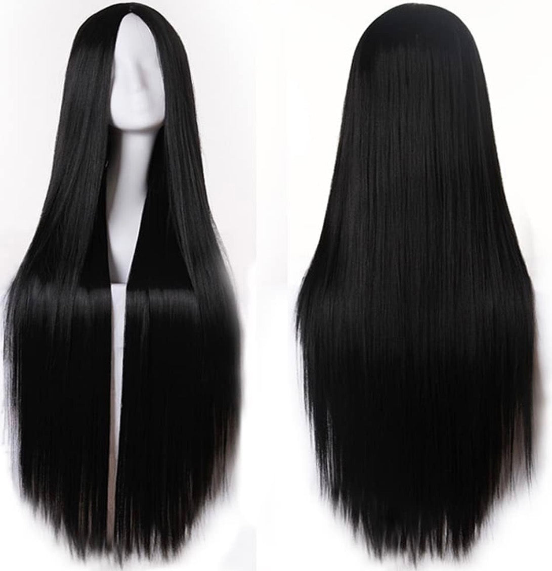 Colourful panda black long wig - cosplay Halloween anime