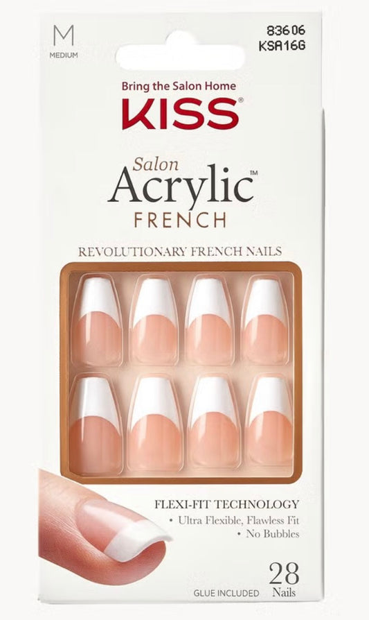 Kiss - Salon Acrylic French Stick On Nails