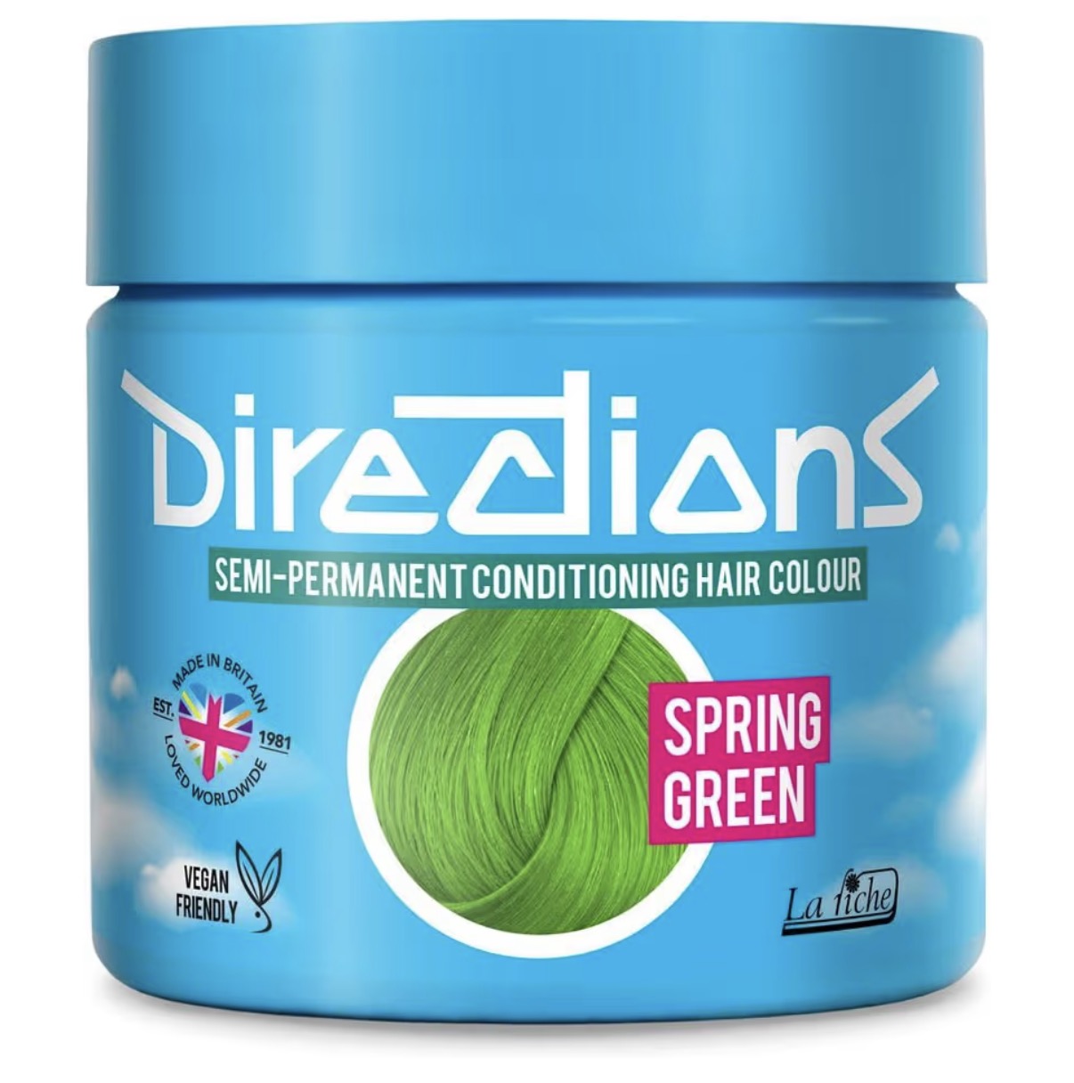 DIRECTIONS Spring Green Semi-Permanent Hair Colour - 100ml Tub