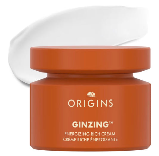 Origins GinZing Energizing Rich Cream | Face Moisturizer for Dry Skin with Niacinamide, Caffeine, & Ginseng, 50 ml