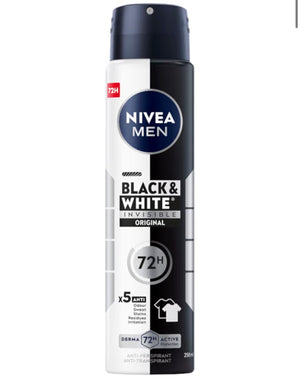 NIVEA Antiperspirant Black&White Invisible Original Spray 250 ml