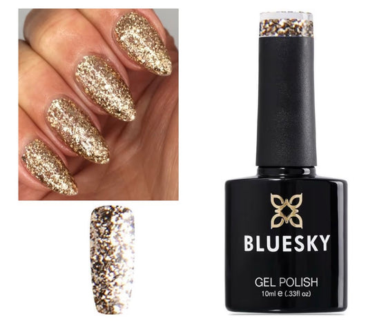 Bluesky Gold Party Collection Choose your Gel, Glitter or Sparkle Nail Gel Polish UV LED Soak Off 10ml (S12N)