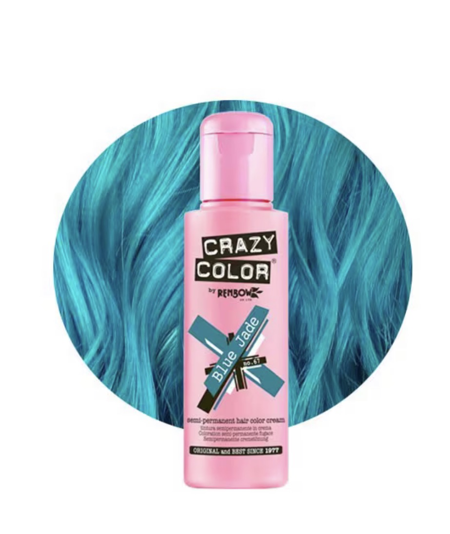 Crazy Color Semi Perm Hair Color Cream Blue Jade - 100ml