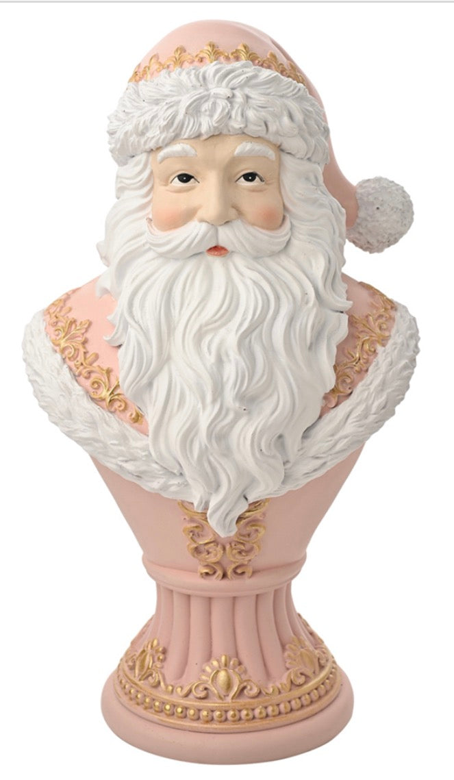 The Seasonal Gift Co. Pink Santa Bust Christmas Decoration