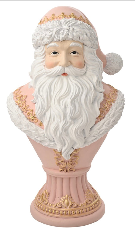 The Seasonal Gift Co. Pink Santa Bust Christmas Decoration