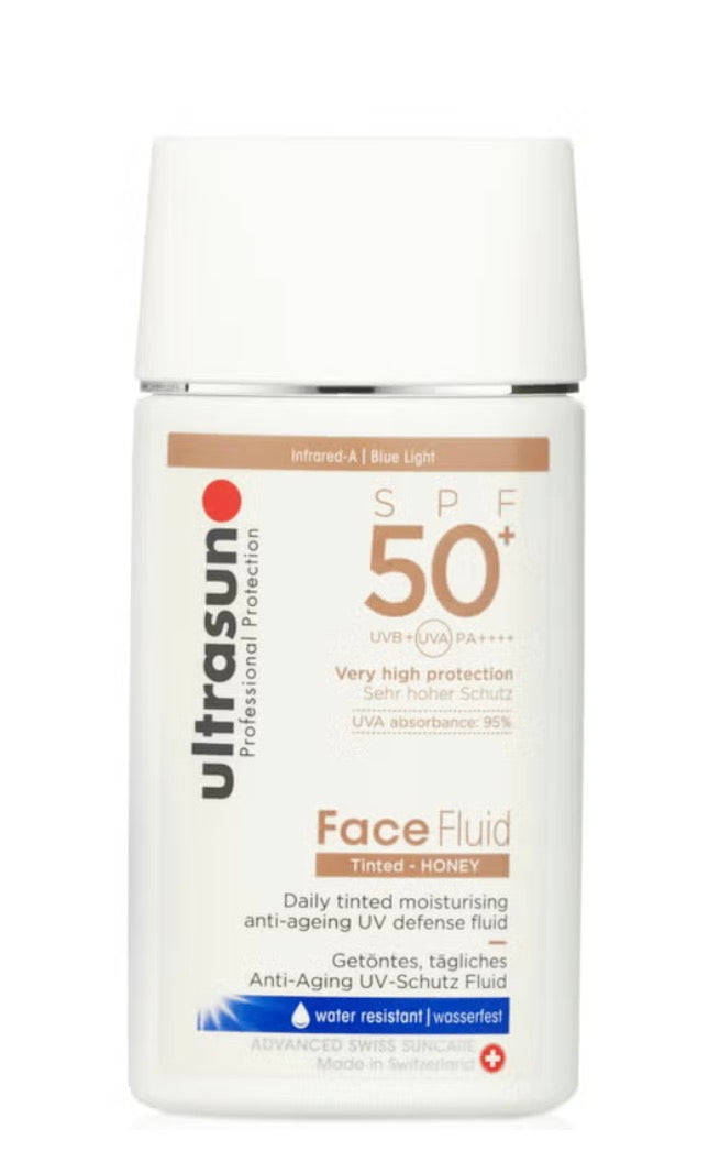 Ultrasun SPF50+ Tinted Face Fluid - Shade: Honey 40ml