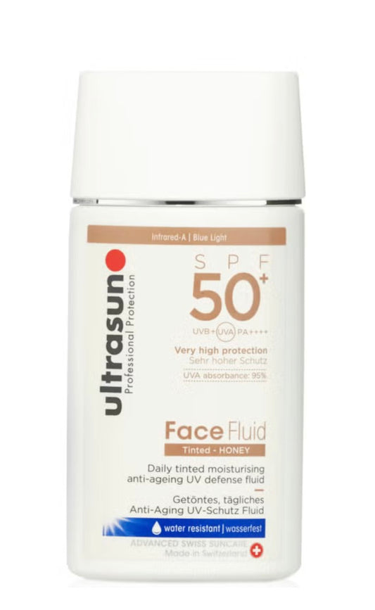 Ultrasun SPF50+ Tinted Face Fluid - Shade: Honey 40ml