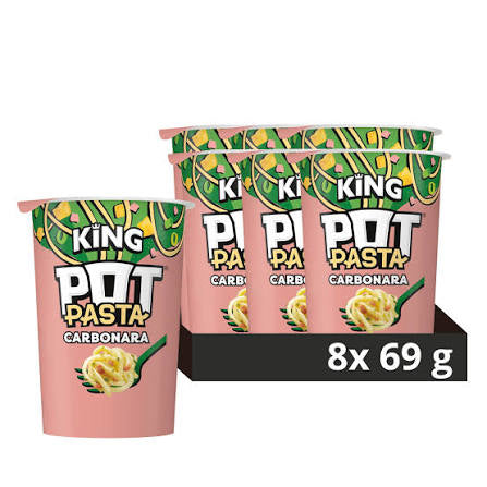 King Pot Pasta Carbonara - 8 x 69g Pots