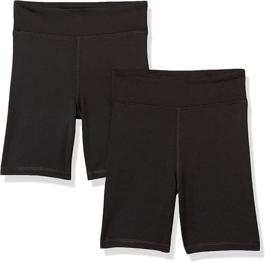 Amazon Essentials Girls' Midi Cycling Shorts, Pack of 2