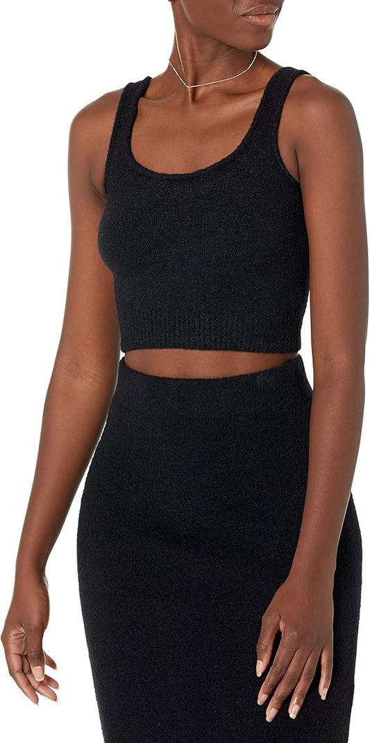 The Drop Women's Braylen Cozy Sweater Cropped Tank - SMALL