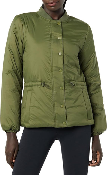 Amazon Essentials Women's Waist Padded Bomber Jacket - M