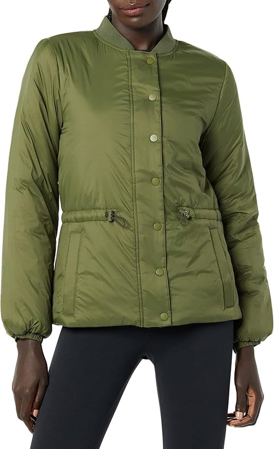 Amazon Essentials Women's Waist Padded Bomber Jacket - M