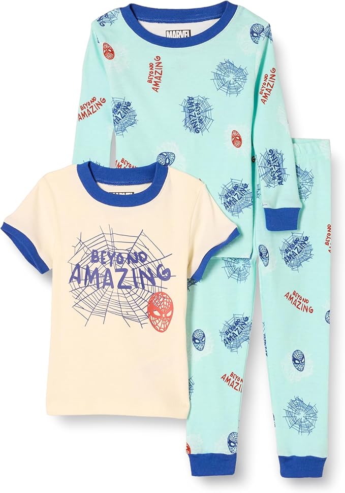 Amazon Essentials Boy's Snug-Fit Pyjama Sleep Sets, 3-Piece