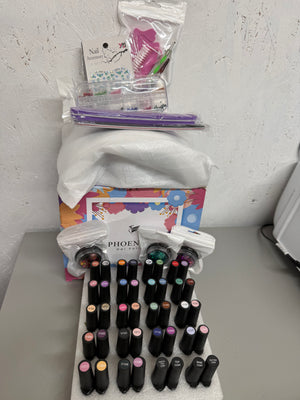 Phoenixy - Gel polish nail kit with nail art & lamp