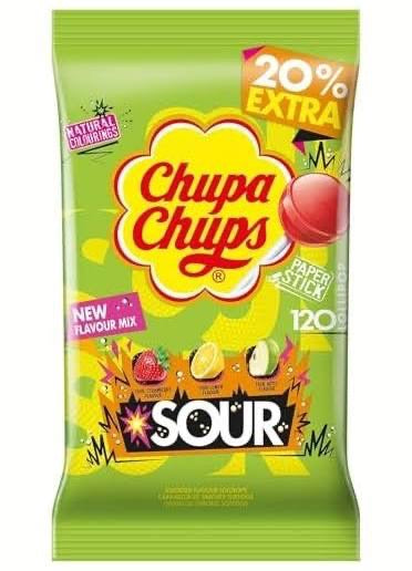 120 x Chupa Chups Sour Lollies