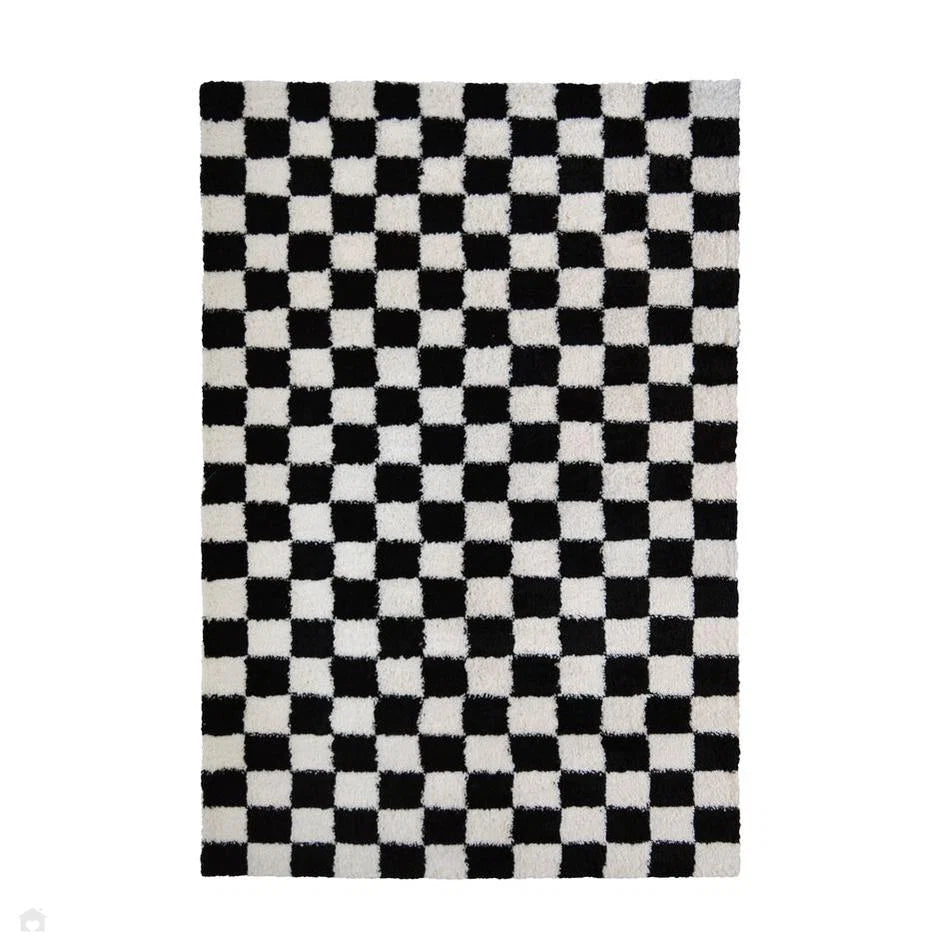 SNUG Mono Black and White Checkerboard Rug 160 x 230cm