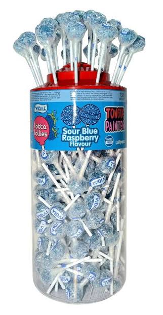 150 x Blue Raspberry Tongue Painter Lollies (GF)