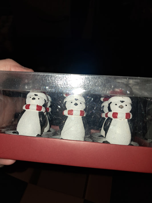 John lewis set of 6 penguin tealights!
