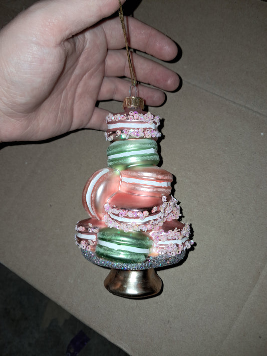 Glass christmas ornament macaron tower a set of two (COLLECTION ONLY!)