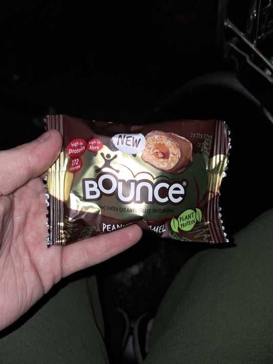 Bounce choc coated caramel filled protein ball