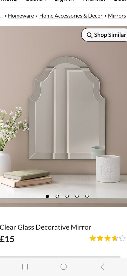 George home glass decorative mirror RRP £15! IN BOX COLLECTION ONLY!
