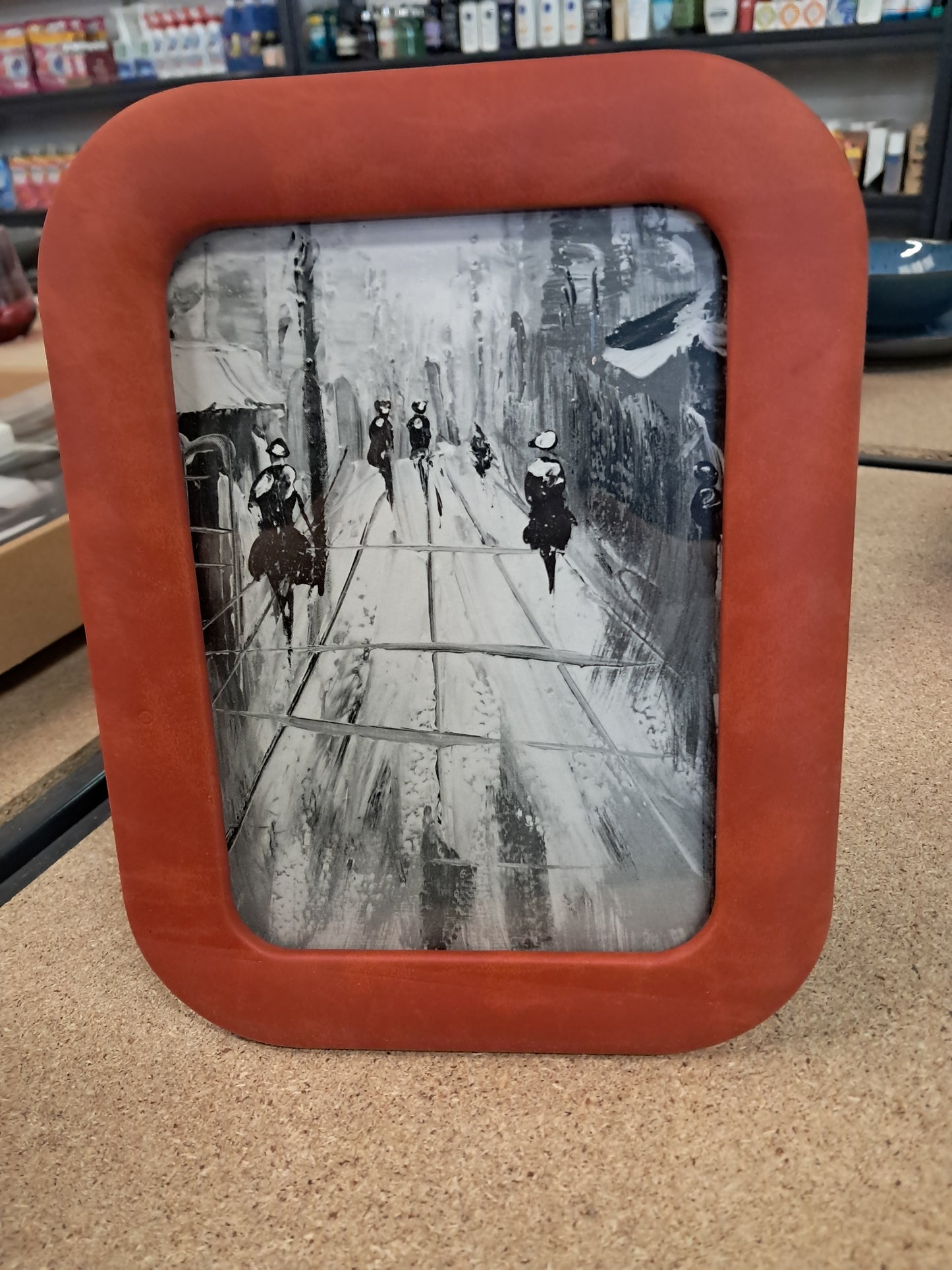 Leather look frame