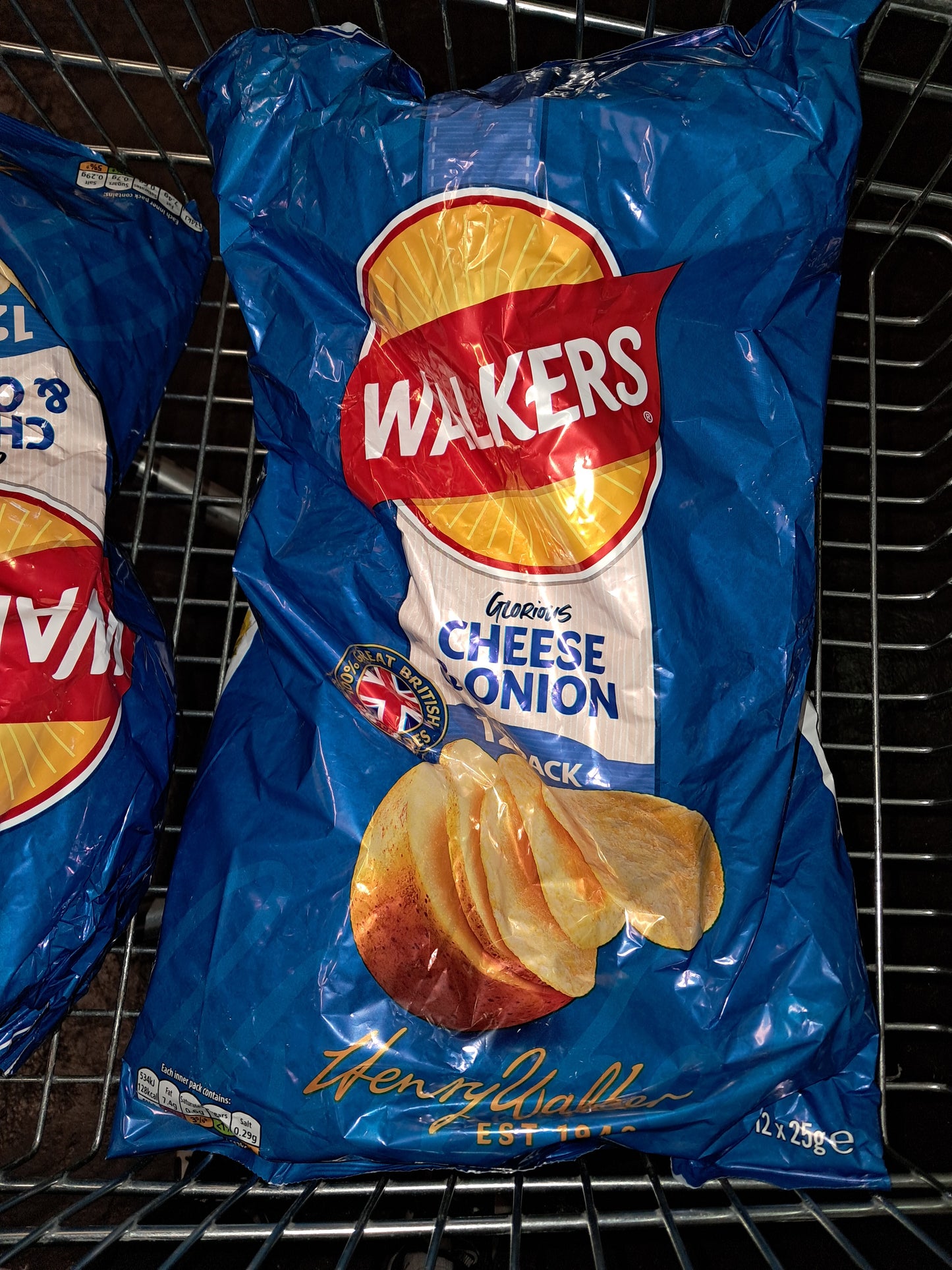 Walkers cheese and onion 12 pack
