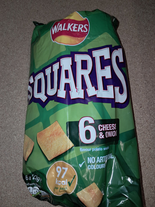 Walkers Squares 6 cheese and onion packs