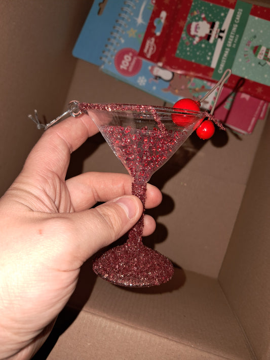 GLASS martini glass ornament! COLLECTION ONLY!