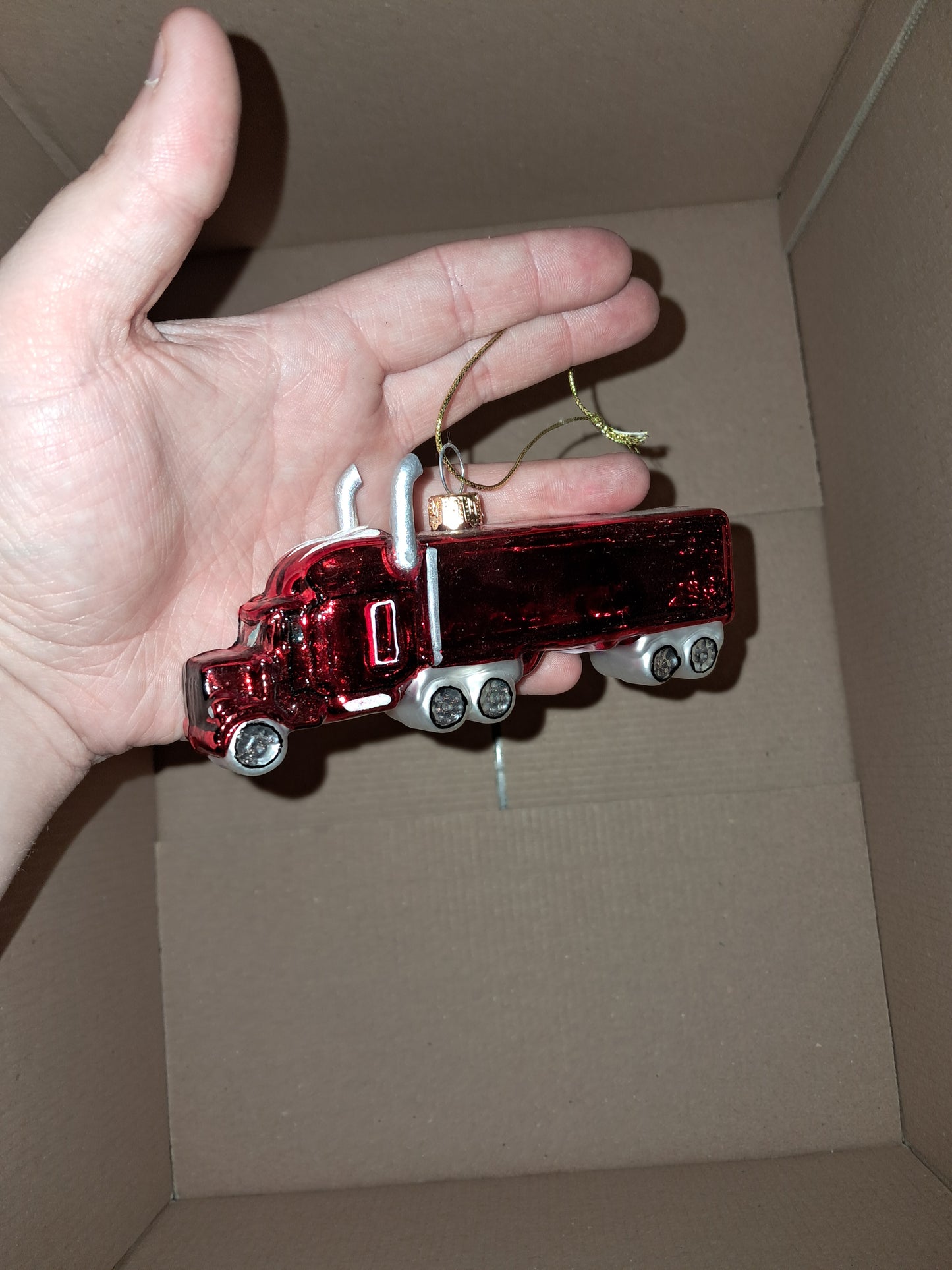GLASS  truck hanging ornament COLLECTION ONLY